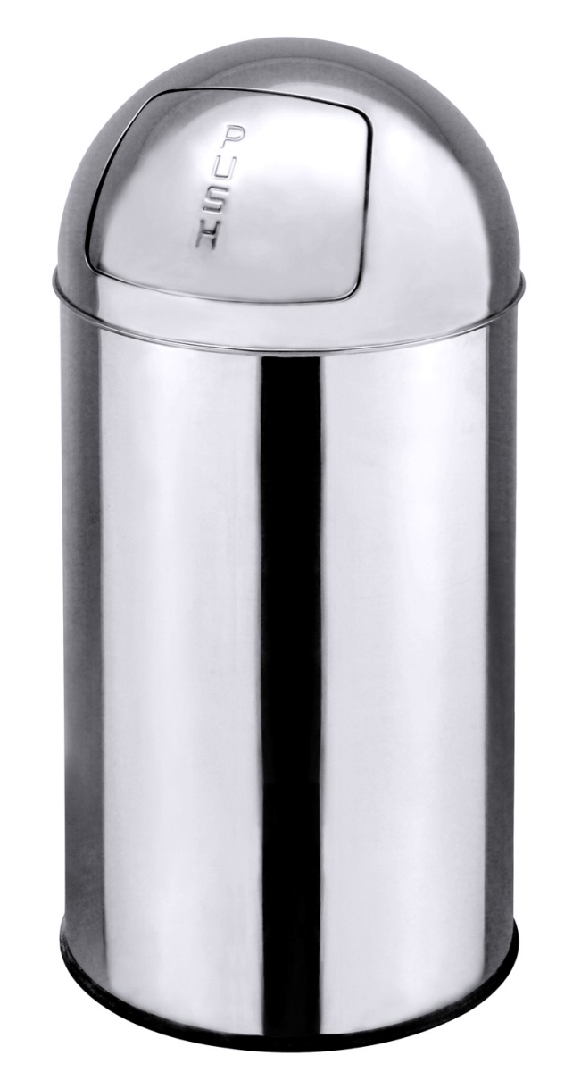 Push Abfallbehälter Mülleimer 24 Liter, silber - Contacto