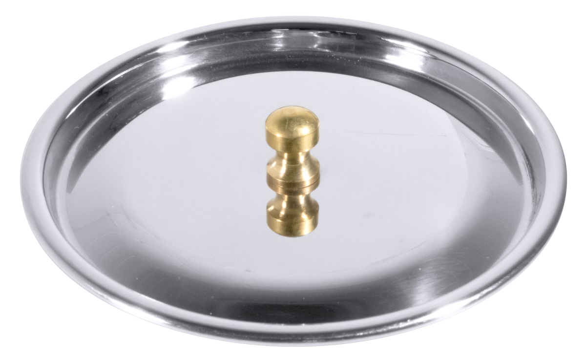 Contacto 3398/120 - Topfdeckel Deckel Edelstahl Messinggriff 12 cm