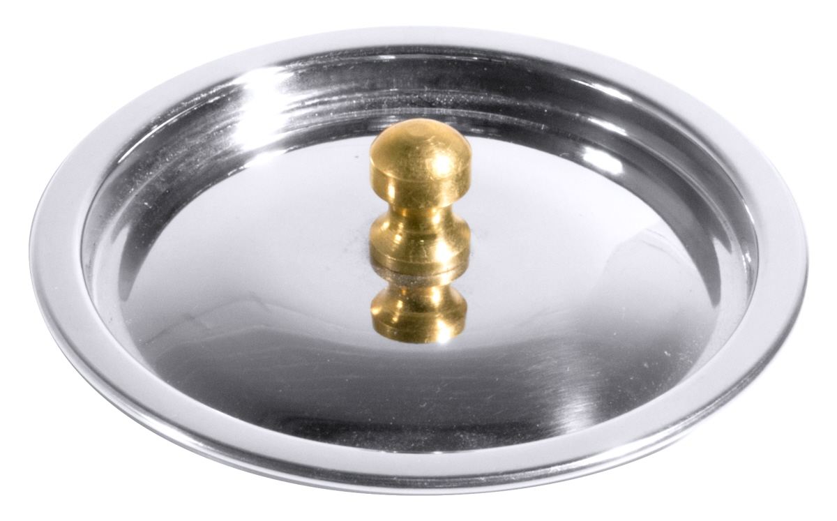 Contacto 3398/090 - Topfdeckel Deckel Edelstahl Messinggriff 9 cm