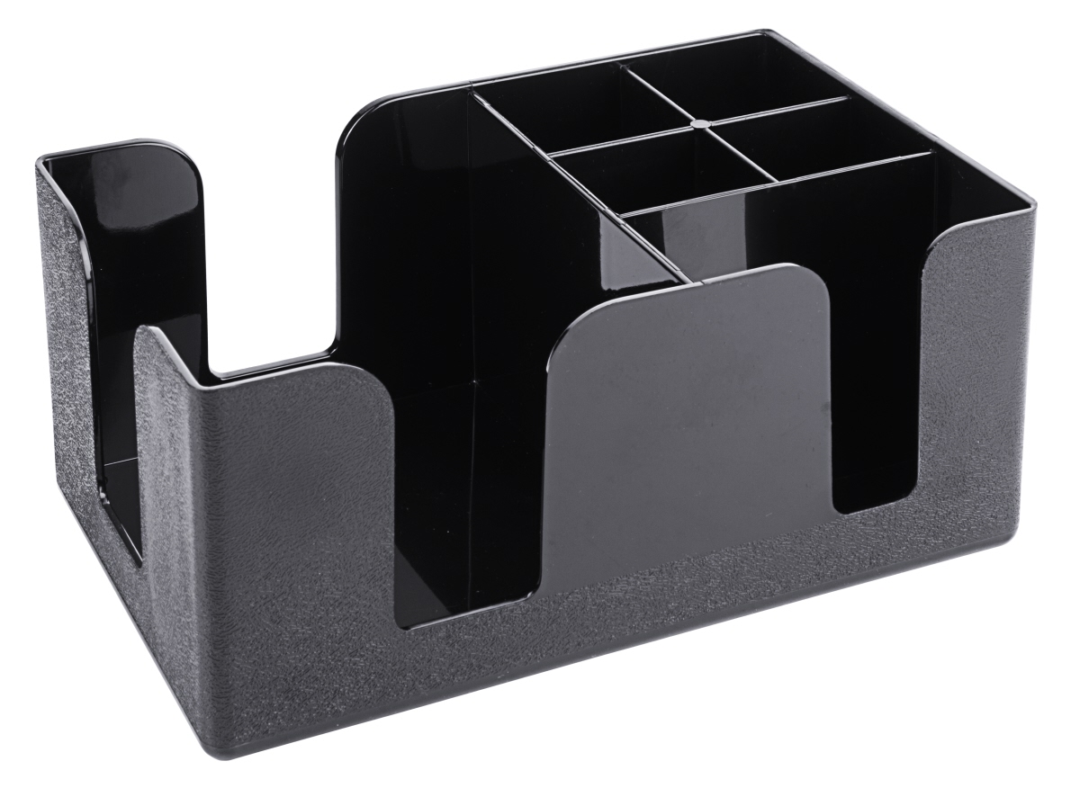 Bar-Caddy aus ABS, schwarz, 6 Fächer - Contacto