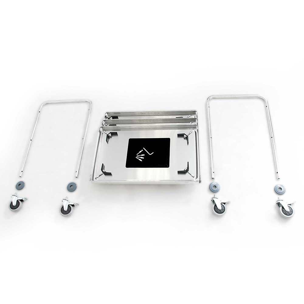 Stalgast Edelstahl Servierwagen, mit drei Borden, 845 x 525 x 940 mm (BxTxH)