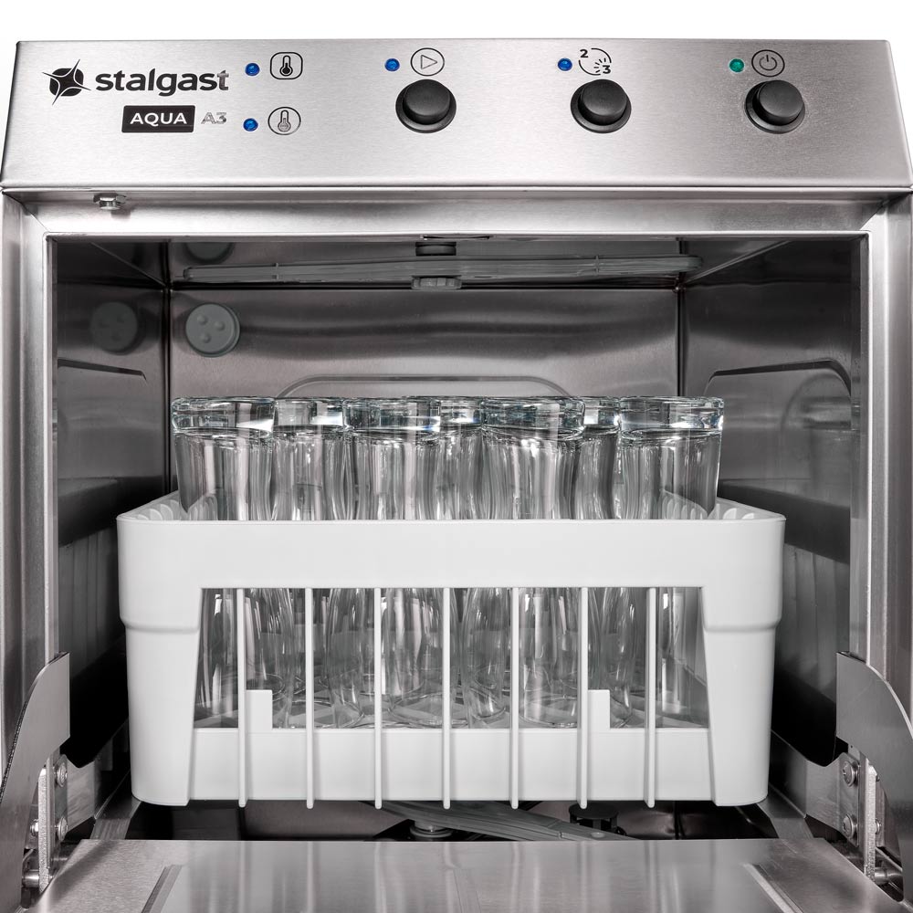 Stalgast Gläserspülmaschine Aqua A3 mit Klarspülmittel- und Reinigerdosierpumpe, 2 Spülprogramme, Ko