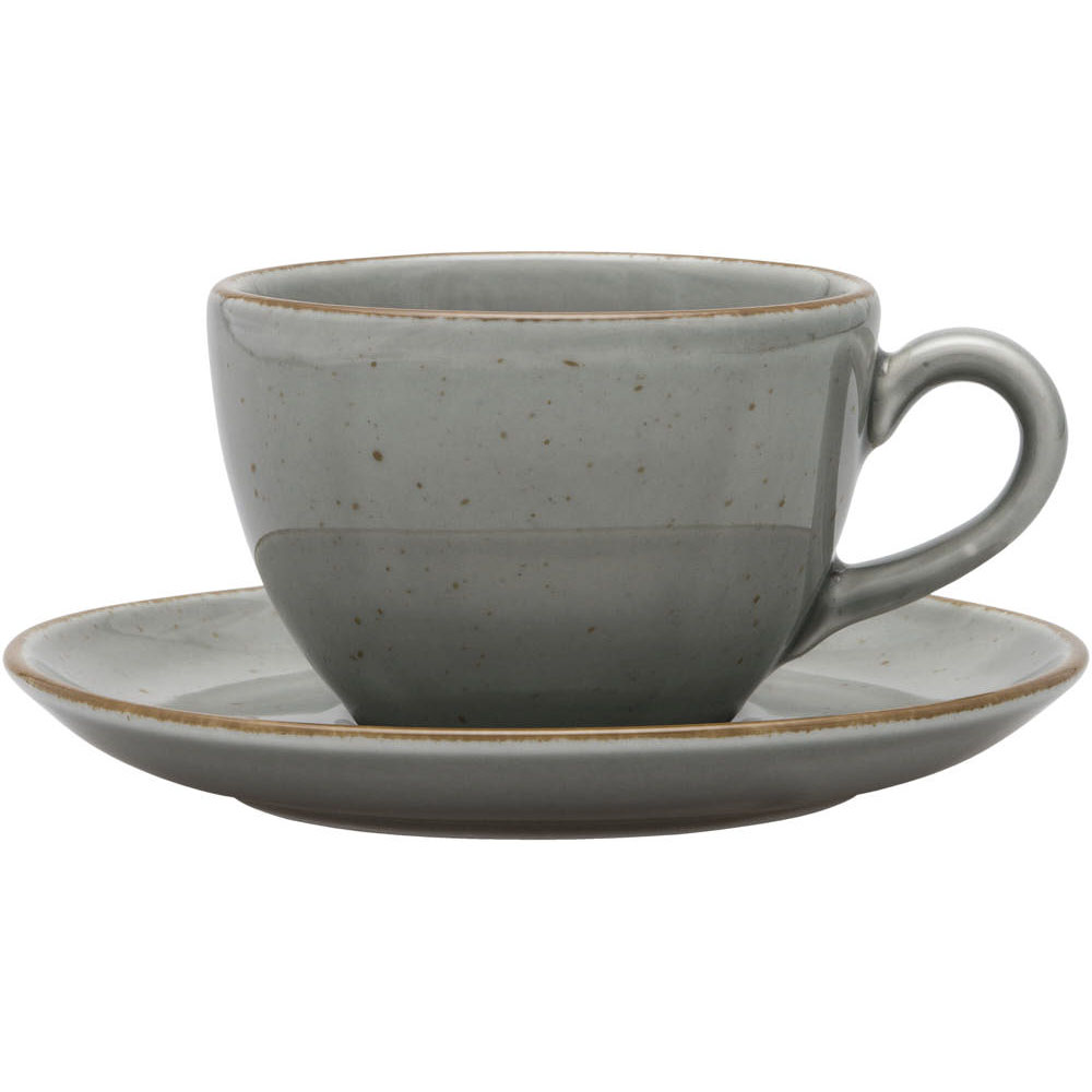 Untertasse, Serie Aida, grau, braun gesprenkelt, Ø 145 mm, 12 Stück