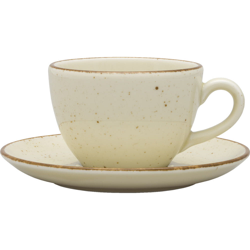 Untertasse, Serie Aida, cremefarben, braun gesprenkelt, Ø 145 mm, 12 Stück