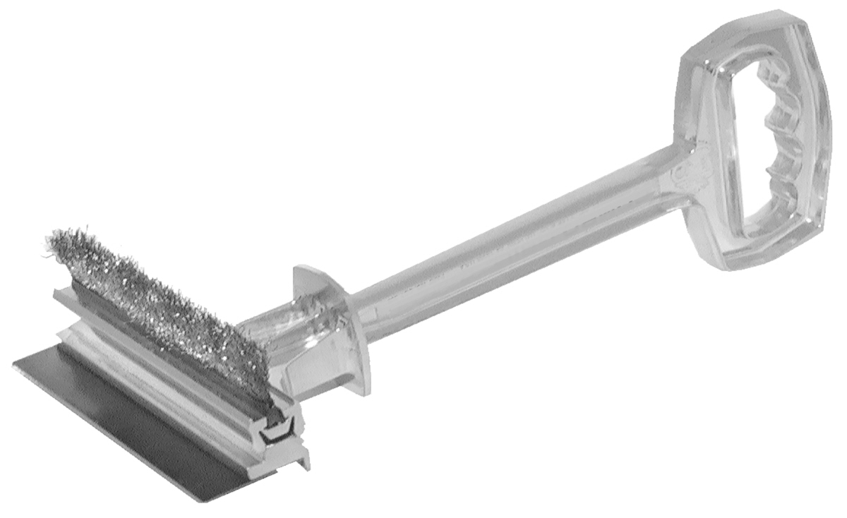 Contacto 5877/002 - Kombi-Grillreiniger, Aluminium mit Bürste und Klinge
