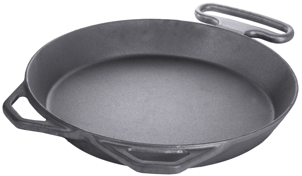 Contacto 5091/800 - Eisenguss-Riesenpfanne mit 2 angegossenen Griffen und Zusatzgriff