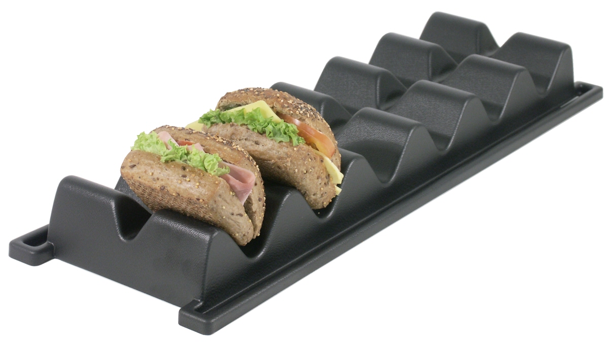 Contacto 4909/006 - Snackablage mit 6 Fächern aus schwarzem Polystryol