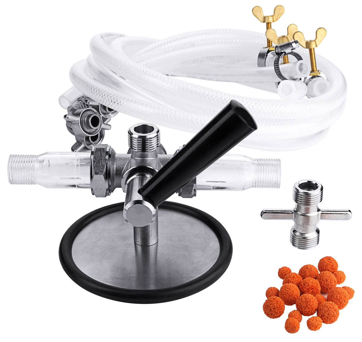 Contacto 5893/001 - Bierleitungsreiniger Set incl. Schlauchklemmen Schwammgummikugeln Schläuchen