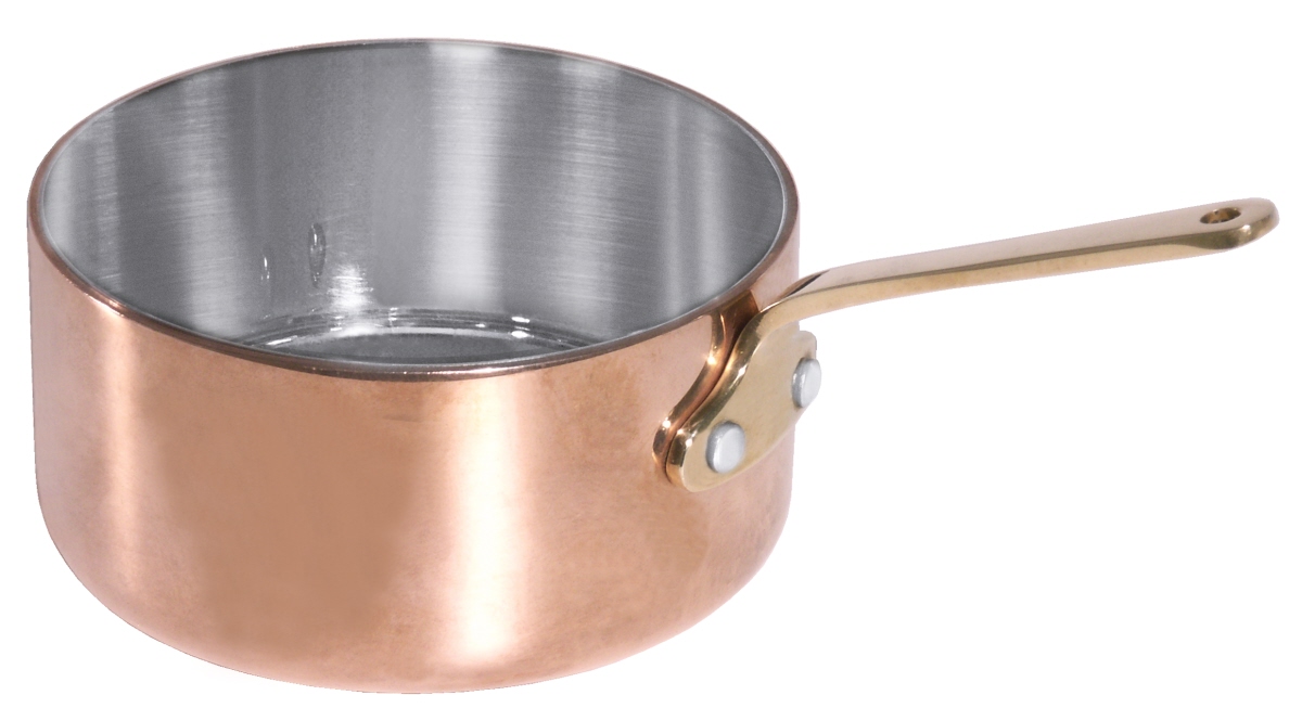 Contacto 8770/090 - Stielkasserolle 9 cm flach aus Kupfer/Edelstahl