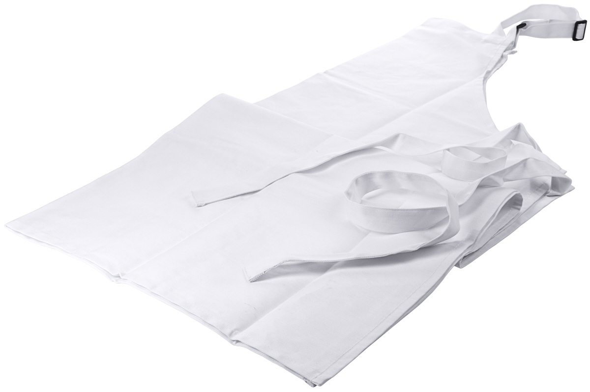 Küchenschürze, Kochschürze mit Latz weiß 110 x 90 cm - 6553/114
