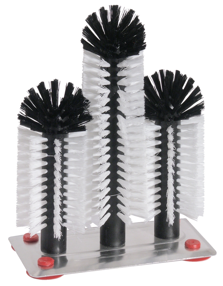 Contacto 5890/318 - Gläserspülbürste 18/24/18 cm auf Platte aus Aluminium