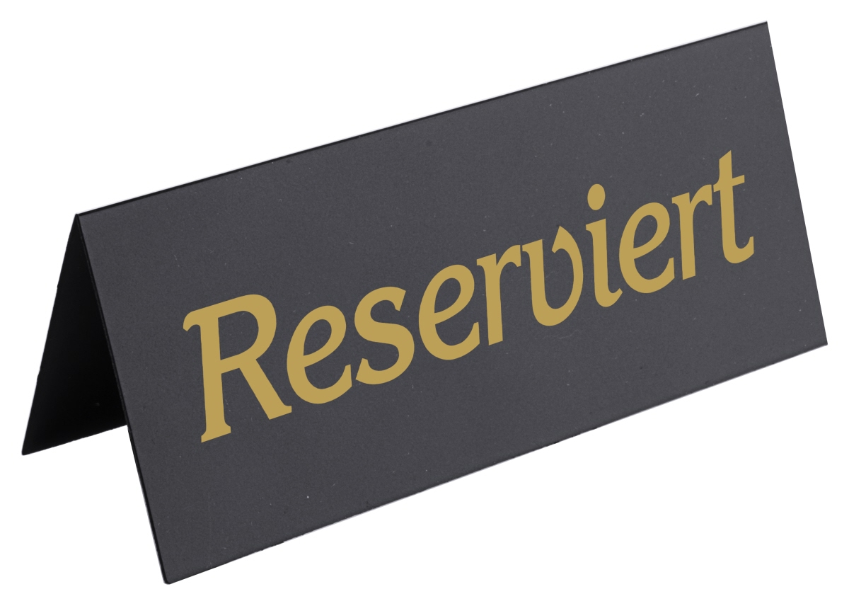 Contacto 6769/120 - Aufsteller Reserviert mit Goldbuchstaben