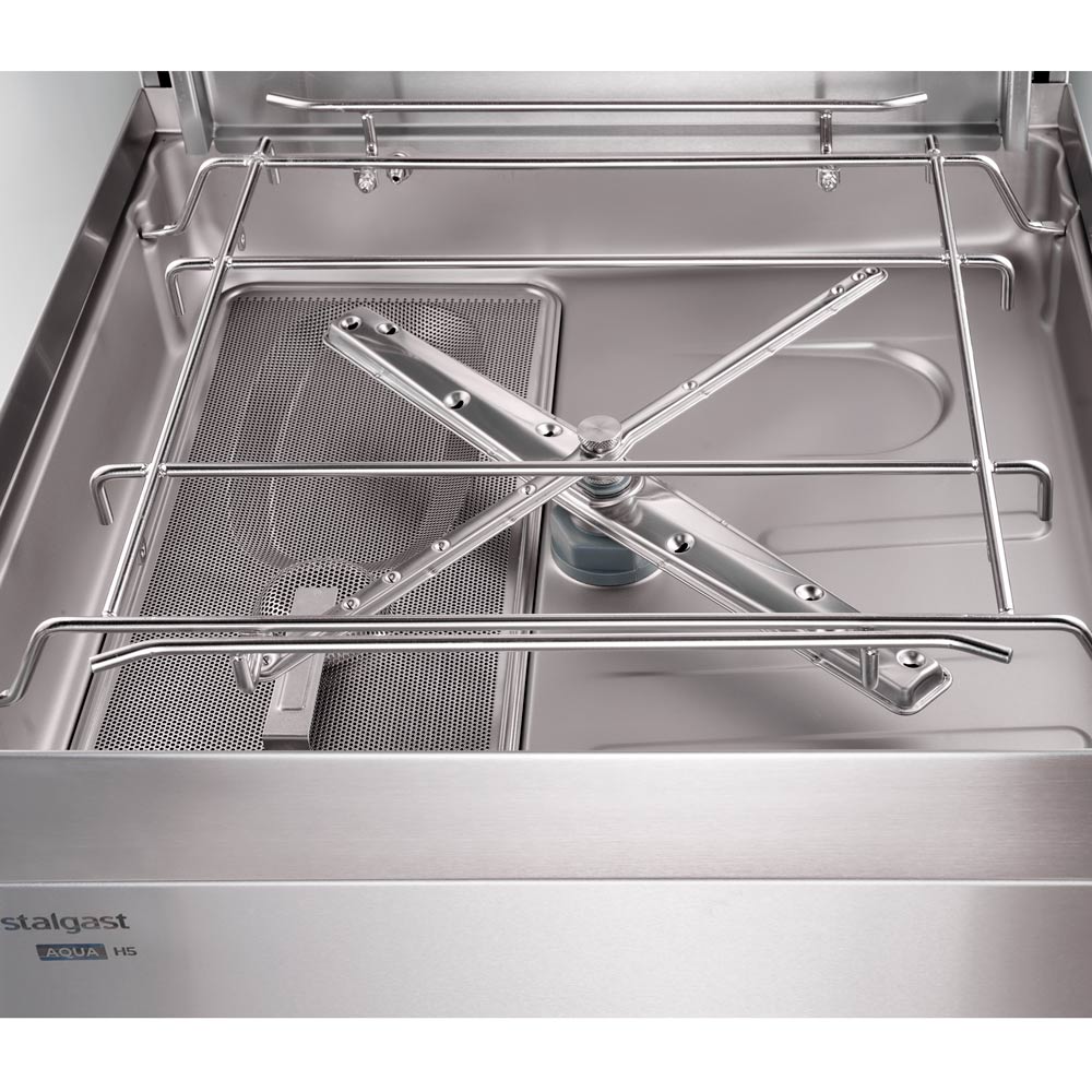 Stalgast Edelstahl Haubenspülmaschine  Aqua H5 mit Klarspülmittel- und Reinigerdosierpumpe, 3 Spülpr