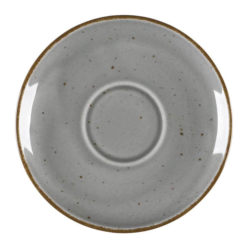 Untertasse, Serie Aida, grau, braun gesprenkelt, Ø 145 mm, 12 Stück