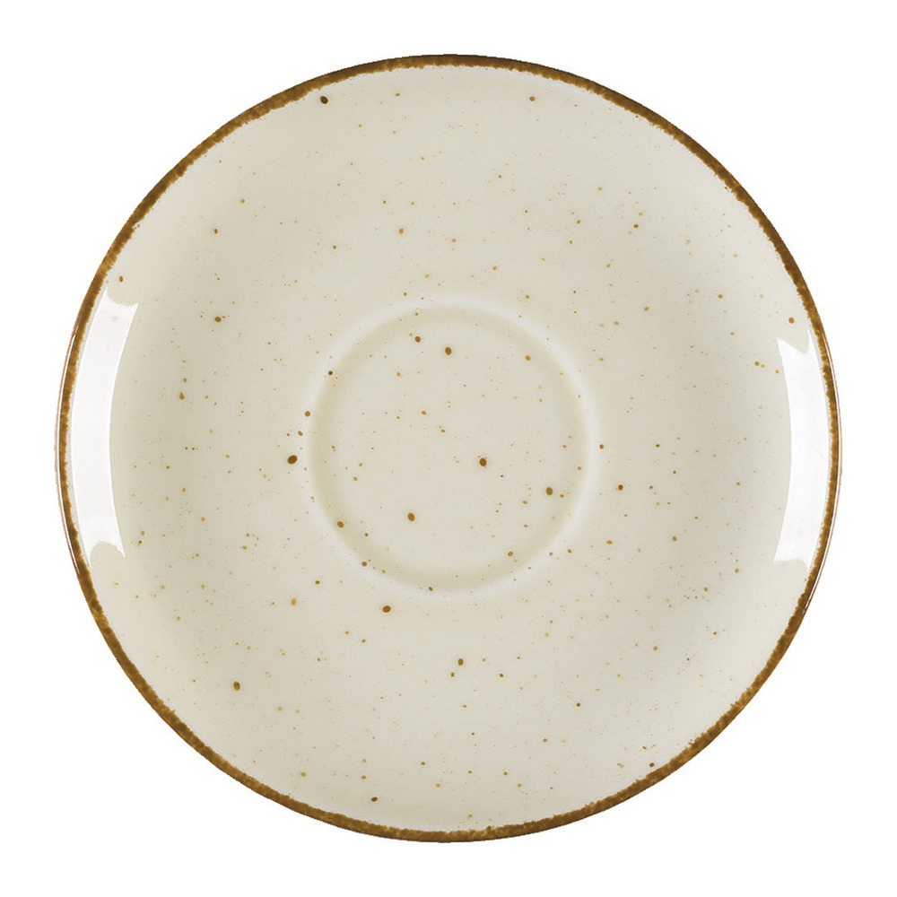 Untertasse, Serie Aida, cremefarben, braun gesprenkelt, Ø 145 mm, 12 Stück