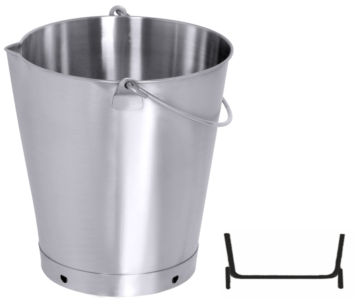 Contacto 419/010 - Eimer mit Schnaupe 10 Liter Edelstahl