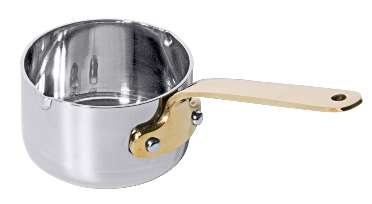 Contacto 3390/050 - Stielkasserolle 0,05 L - Edelstahl mit Messinggriff