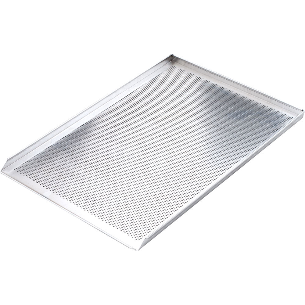 3-Rand-Backblech aus Aluminium, gelocht, Bäckernorm 600x400 mm