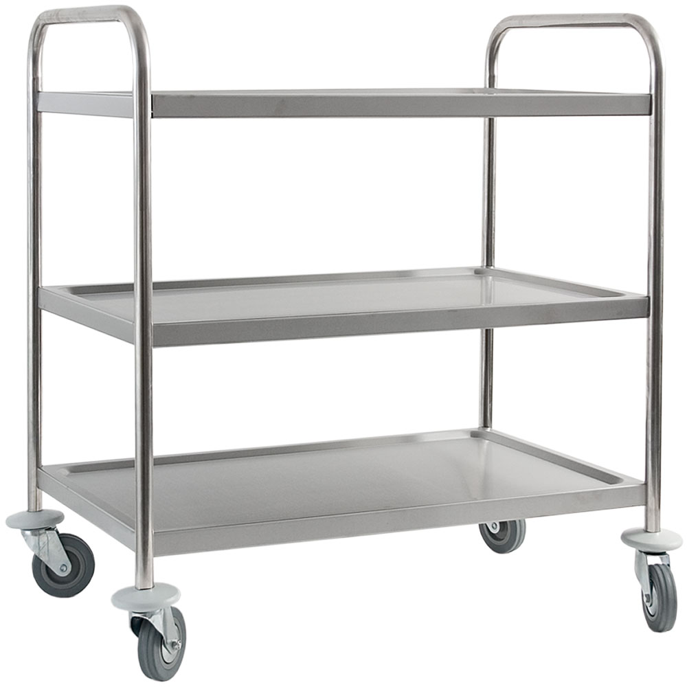 Stalgast Edelstahl Servierwagen, mit drei Borden, 845 x 525 x 940 mm (BxTxH)