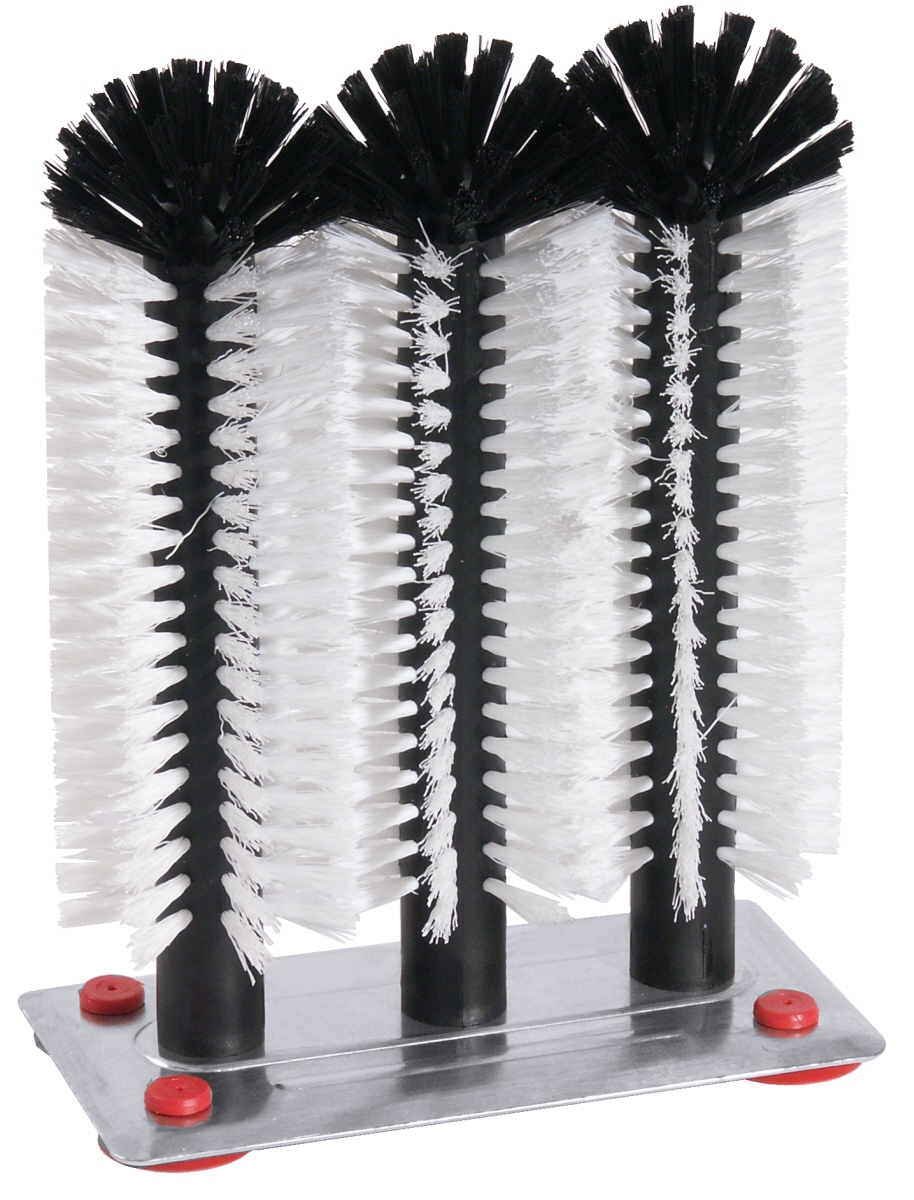 Contacto 5890/324 - Gläserspülbürste 24/24/24 cm auf Platte aus Aluminium