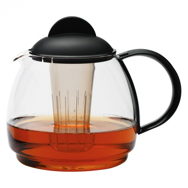 Trendglas 320119 - Teekrug 1.8 - schwarz mit Sieb (4 Stück)