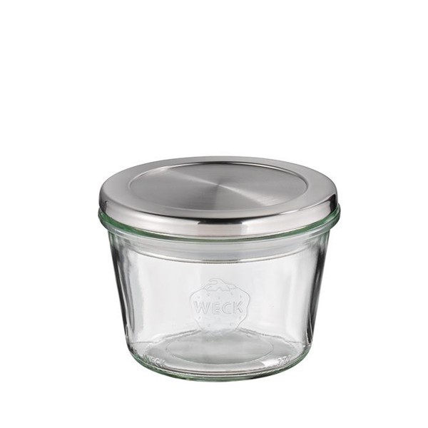 Weck Vorratsglas mit Edelstahl-Deckel 370 ml 2er-Set