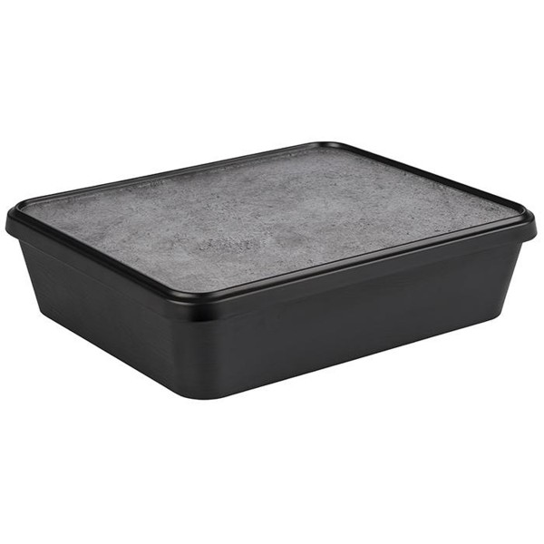 Lunchbox Serving-Box Größe L 30 x 25 cm schwarz, grau 7-teilig