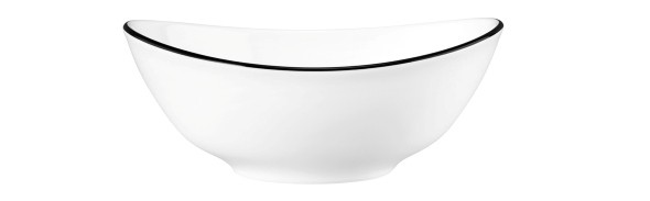 Suppenschale oval 5238 16 cm Modern Life, Black Line, mit Farbrand, schwarz