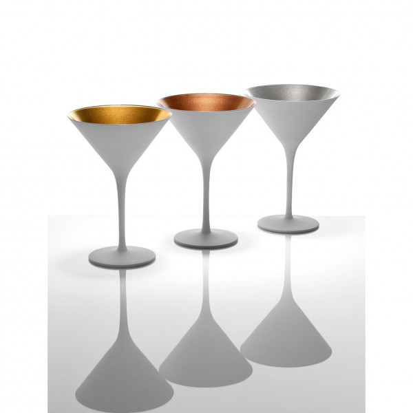 Stölzle 1408825-1 - Cocktailschale Weiß/Bronze Elements verschiedene