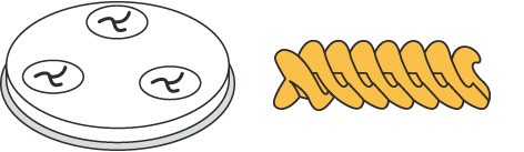 Pasta-Scheibe Ø 50 mm Fusilli für Nudelmachine PF15E