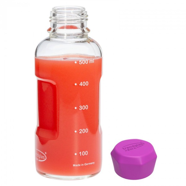 Trendglas 330125 - Trinkflasche 500 - LILA mit lila Schraubkappe