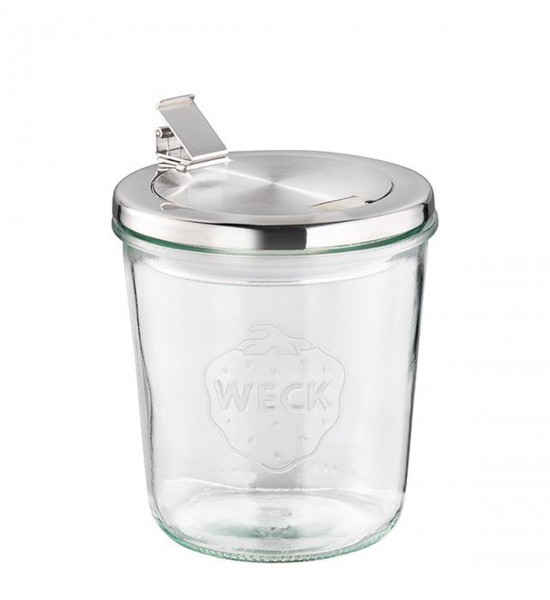 Weck Vorratsglas mit Edelstahl-Deckel klappbar 580 ml